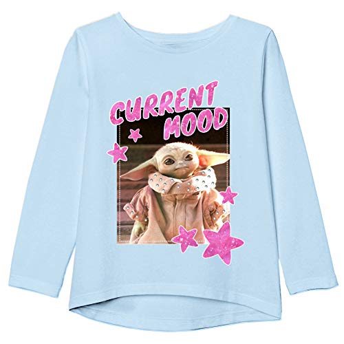 Star Wars Girls Mandalorian The Child 2-Piece Short Sleeve Tee & Long Sleeve T-Shirt Bundle Set - Sizes 4-16 T Shirt, White/Light Blue, 6-6X Us #TOP3