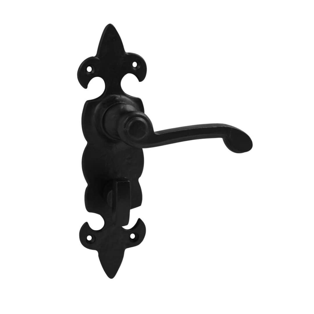 Vibe Black Fleur De Lys Lever Bathroom On Antique Door Handle Fleur De Lys Lever Bathroom On Antique For Internal Doors