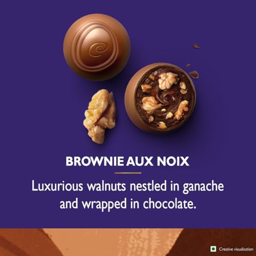 Image of Cadbury Studio Signature Pralines Brownie Aux Noix Chocolate Gift Pack, 130 g (Pack of 3)