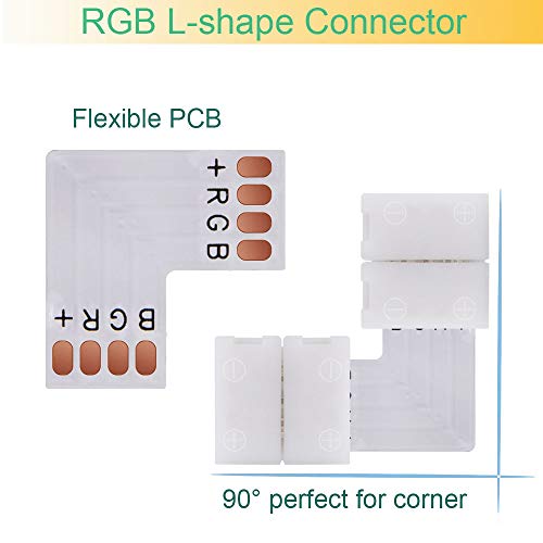 LED Strip Connector Kit for 5050 LED Light Strip, Include 8 Solderless Accessories for DIY Projects
