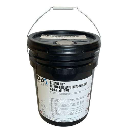 D-A LUBRICANT COMPANY Reliant HD Antifreeze | 88407 | Nitrite-Free Antifreeze/Coolant | 50/50 Yellow Blend Antifreeze | 5 Gal. Pail w/Spout