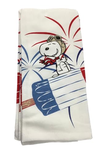 Rae Dunn Peanuts Fourth of July Independence Day Kitchen Towels, Set of 2, Firecracker Popsicle & Fireworks Design