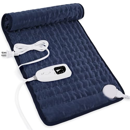 Image of Deepsoon Heating Pad-Electric Heating Pads for Back,Neck,Abdomen,Moist Heated Pad for Shoulder,Knee,Hot Pad for Pain Relieve,Dry&Moist Heat & Auto Shut Off(Navy Blue, 12''×24'')