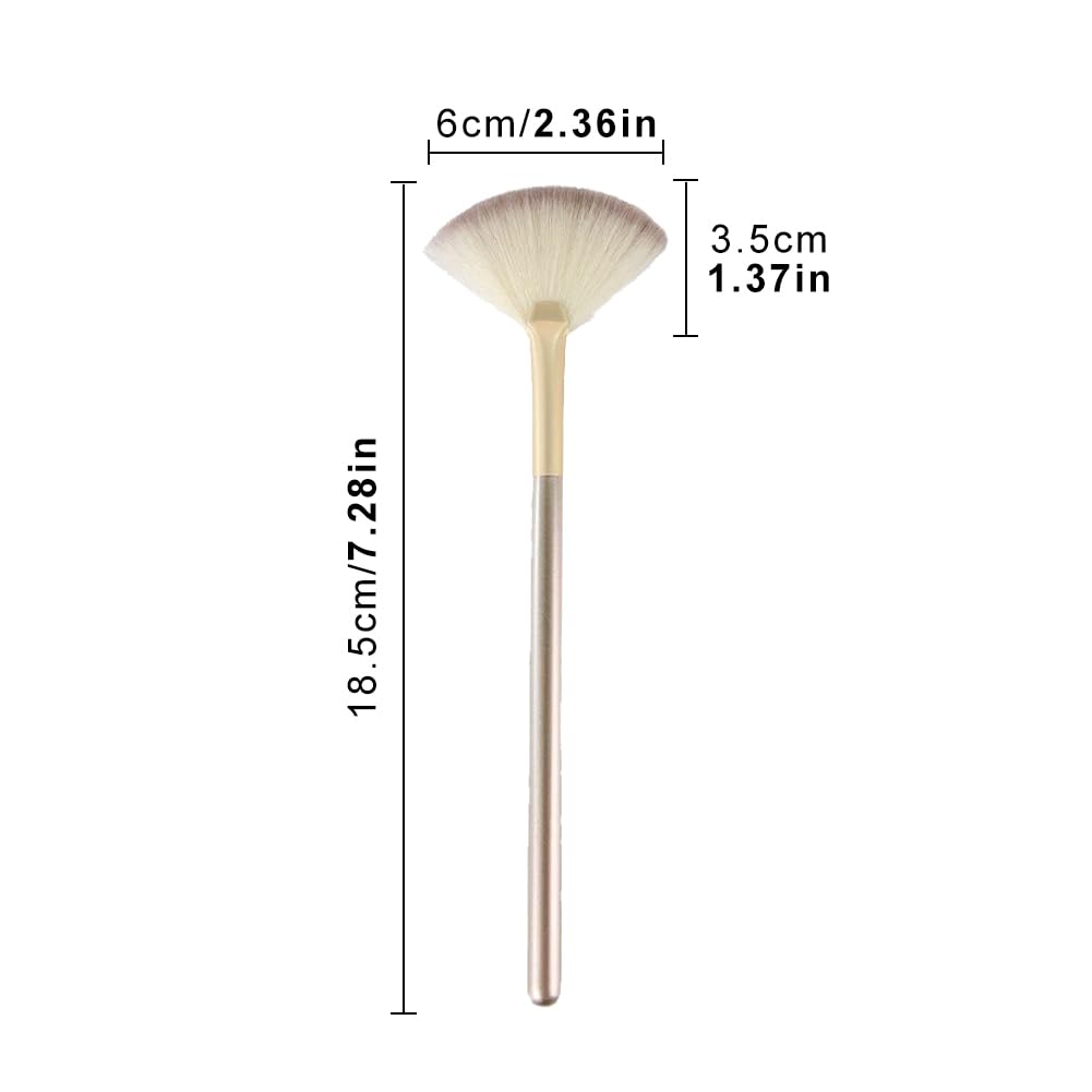 10 Pcs Gold Fan Face Brush Set:Fan Brushes for Facials Ultra Slim Soft Facial Fan Applicator Brushes Professional Blending Makeup Brush for Mask Mud Cream Makeup Esthetician - Image 2