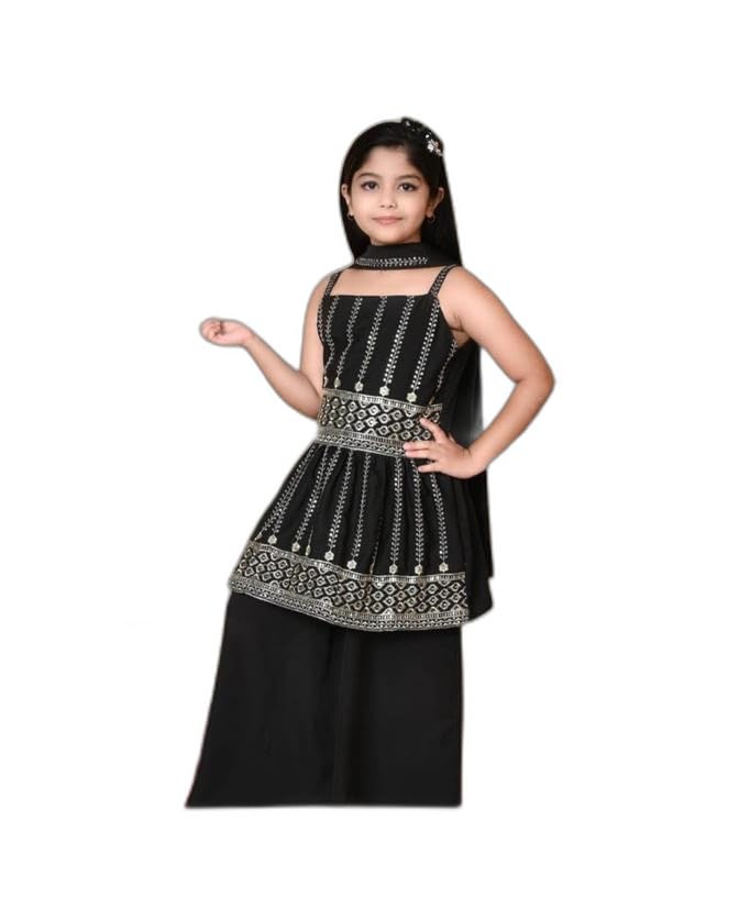 Girls’ Clothing Sets Trendy Stylish Kids Ethnic Top palazzo & Dupatta Set – Sharara set.|style – 7122apperals for kidsZ,