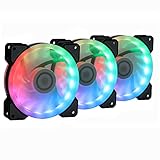 MIWATT 5V 120mm Rainbow RGB LED Lüfters, leiser Lüfter mit hoher Leistung für PC Kühlung,Computer Beleuchtung Dekoration