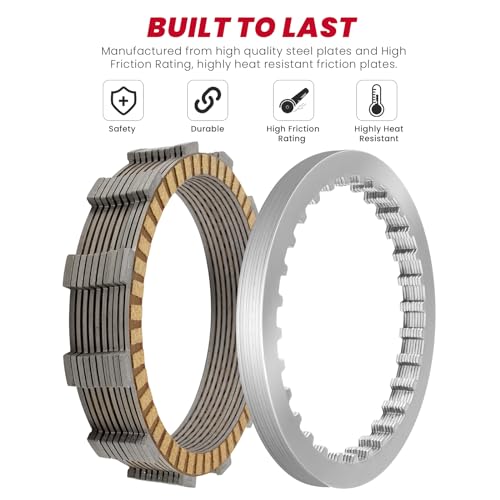 Image of Twin Cam Extra Plate Friction Steel Clutch Kit compatible with Harley Softail Touring Dyna Trike Twin Cam models 98-17, Evolution 1340 models 1998-1999 Replace of P /N 37980-10, 307-30-10013
