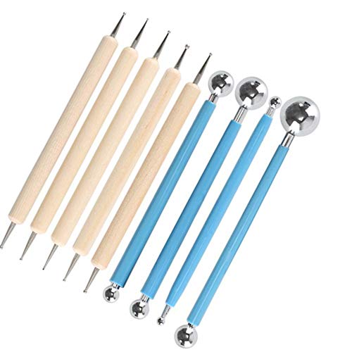 Punktierung Werkzeuge,9 Stück Ball Griffel Carving Werkzeug Ball Stylus Werkzeuge für die Keramik-Felsmalerei Carving Embossing Art Cover