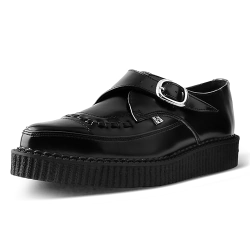 CHAUSSURES SINGLE MONK LENDVAY ET NOIR – TAILLE 41 EU (UK 7) – CUIR NOIR – VINTAGE – OCCASION TRÈS BON ÉTAT