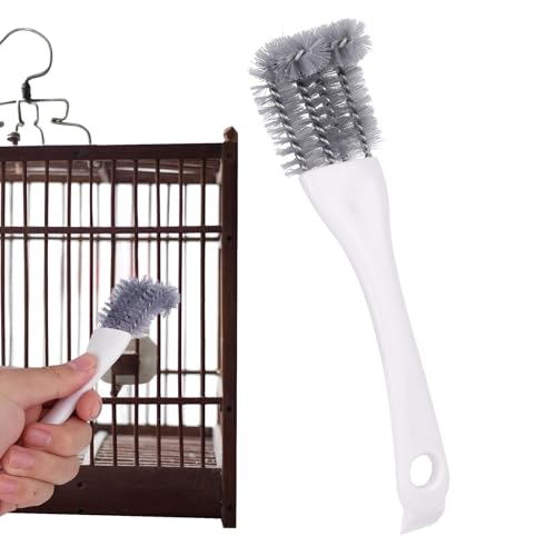 Bird Cage Cleaning Brush with Long Handle, Bird Cage Cleaner Durable Droppings Remover Tool Accessories for Pet Parrot Perches