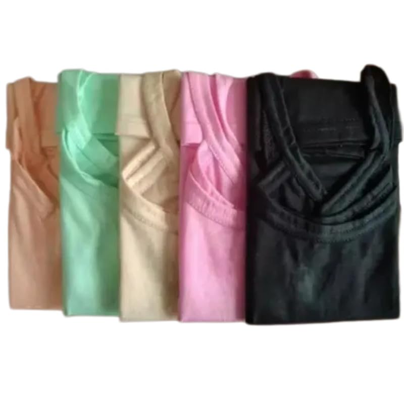 Girls Stretchable Cotton Camisole Tops Combo Pack of 5 | Soft Breathable Sleeveless Innerwear | Adjustable Straps Tank Tops for Kids & Teens | Multicolour-picture-31