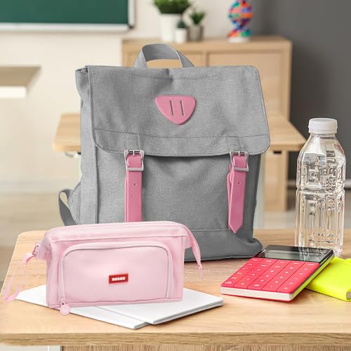 Image of Large Capacity Pencil Case Big Pencil Pouch Special Aesthetic School Pen Bag for Girls Teen nurse Adults Kids Soft Organizer With Zipper Cute Travel Pencil Pouches Estuche Para Lapices Pink