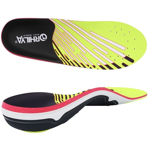 Image of 240lbs+ Arch Support Pain Relief Insole Men Plantar Fasciitis Orthotic Insert Women, Comfort Flat Feet Heel Pain Work Boot Shoes Insole Standing All Day Size 6, 250MM