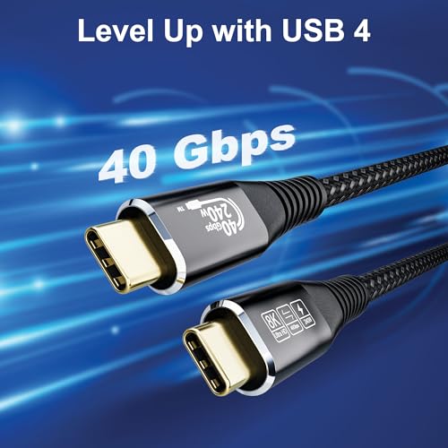 CAKOBLE usb 4 kabel 1m, mit thunderbolt 4 kabel,Kompatibel mit thunderbolt 3 kabel Unterstützt 8K HD Display, 40 Gbit/s Datentransfer, 240W USB-C auf USB-C Ladekabel,Laptops, Hub, Docking-Station – Bild 6
