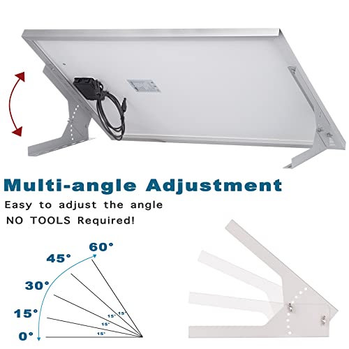 Yaarzar 100 Watt 12V Solar Panel Kit With Adjustable Solar Panels Tilt Mount Brackets And 30A 12V/24V Pwm Solar Charge Controller For 12V Battery Rv Boat Homes And Any Off-Grid Applications #TOP1