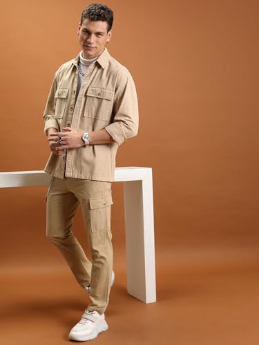 Image of Highlander Men's Tapered Fit | Cargo Trousers | Sleek & Functional | Utility Pockets | Trouser for Men | Men Trousers