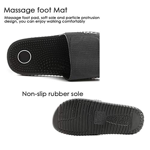 YXCKG Men's Slippers Massage Slippers for Shower Womens Men Foot Acupressure Sandals, Ladies Slipper, House Shoes Summer Beach Pool Soft Bottom Slippers (Color : Black, Size : EUR39)2