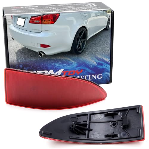 Image of iJDMTOY OE-Spec Red Lens Rear Bumper Reflector Lenses Compatible With 2006-2013 Lexus IS IS250 IS350, LH & RH Assembly