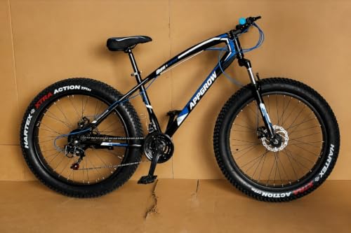 Image of Appgrow Fat Tyre Cycle with Jaguar Frame in Extra Fat Tyres of 26 * 4.00 with 21 Speed Gears with Front Suspension Fork with Dual Disc Brakes for Age Group 12+