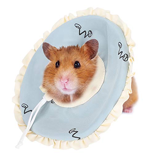 Image of Supet Soft Hamster Cone Collar, Guinea Pig Protective Ring Recovery Collar for Small Pets, Prevent Licking Wounds After Surgery, Adjustable Elizabethan Circle for Cat Kitten