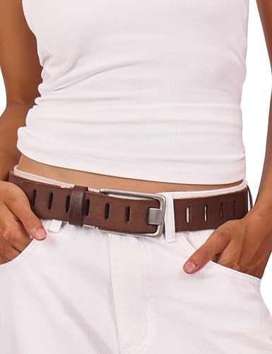 Ceinture en cuir véritable pour jeans et pantalons au quotidien avec boîte cadeau