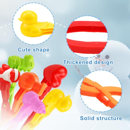 6 Stück Schneeball Former, Schneeballzange, Snowball Maker, Snowball Clip, Schneespielzeug Kinder, Spielzeug Sandball Maker, für Kinder im Freien Spielen