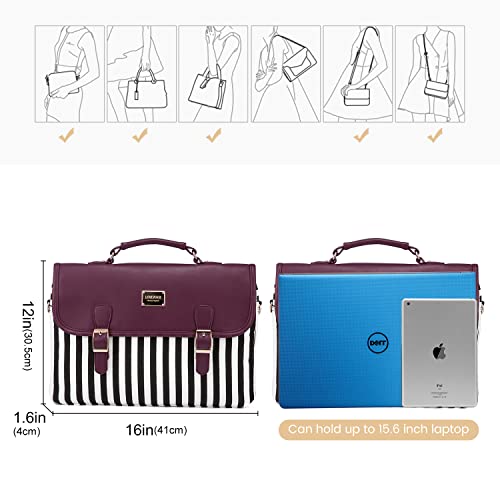 Lovevook Computer Bag Laptop Bag For Women Cute Laptop Messenger Bag For Work College,Wine Red #TOP2