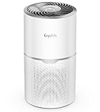 ERGO LIFE Air Purifier for Allergies with True HEPA Filter UV Light Sanitizer and Ionizer + Carbon, Eliminates 99.98% Germs, Dust, Smoke, Pet Dander, Quiet Air Cleaner for Home Large Room, White