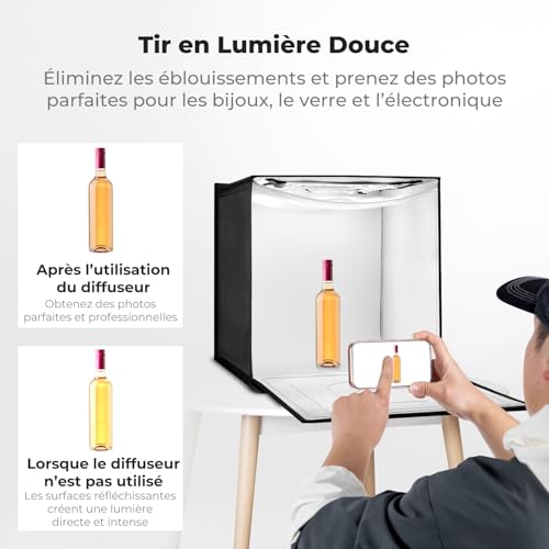 Ensemble de Studio Photo Pliable K&F CONCEPT pour corriger l'éclairage des objets