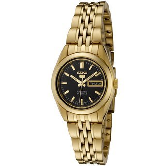 セイコー Seiko Women's SYMA40K Seiko 5 Automatic Black Dial Gold-Tone Stainless Steel Watch 女性 レディース 腕時計 【並行輸入品】