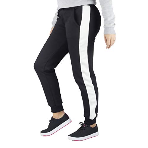 Calça Jogger Masculina Street Calça Moletom Skinny Com Faixa Lateral (Preto, M (40/42))