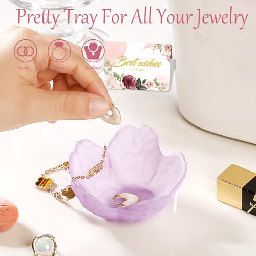 Image of Gifts for Women Flower Jewelry Dish Ring Holder Jewelry Tray Vanity Organizer Room Decor Aesthetic Dorm Bathroom Decor Decorative Trinket Dish for Rings Earrings Necklaces Friendship Birthday Gifts