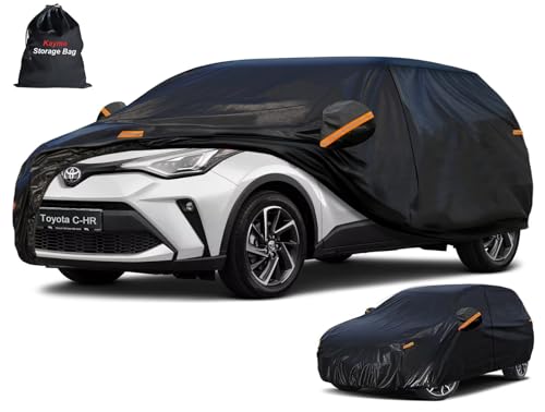 Image of Kayme 7 Layers SUV Car Cover Custom Fit for Toyota C-HR (2017-2026), Waterproof All Weather for Automobiles,Rain Sun UV Protection.Black