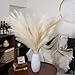 Premium Faux Beige Pampas Grass Decor – Cream Sand 43.3″ 8pcsTall Fluffy Feather Flowers, No Assembly 18-Branch One-Piece Stems for Floor Vase, Boho Wedding & Neutral Home Decor (8pcs 110cm)