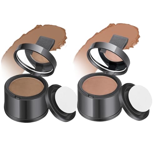 2 pièces poudre de retouche de racine coupe-vent et résistante à la transpiration pour femmes et Wen correcteur naturel anti-taches pour perte cheveux pour clairsemés, brun clair brun