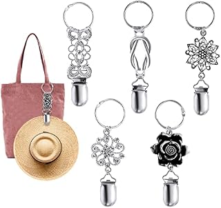 AIEX 6pcs Vintage Hat Clip, Metal Hat Clip for Travel on Bag Hat Holder for Bag Cap Clips for Hats for Men Women Luggage Outdoor Travel Accessory