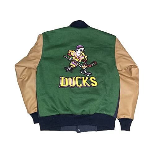 Image of My Party Shirt Gordon Bombay Ducks Varsity Jacket - Everyday Wear & Costume Coat 90s Hockey Movie Gift Embroidered Letterman