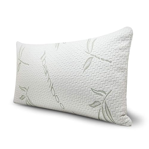 LSC 1 Pack Bamboo Memory Foam Pillow Neck & Shoulder Support Sleeping Comfortable Bed Pillows with Removable Covers Hypoallergenic & Antibacterial Pillow for Side & Back Sleepers (PACK OF 1)