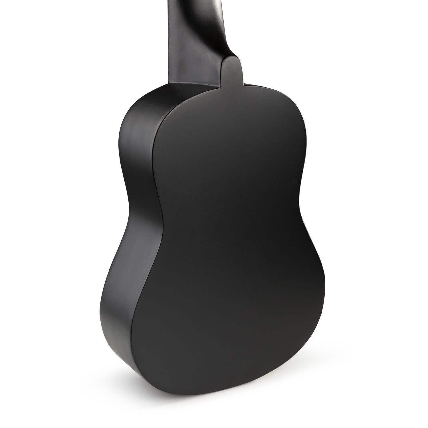 MAX UKEY Ukulele Komplett Set inkl. Plektren, digitalem Stimmgerät und Tasche, 21" mini Gitarre, Ukulele Erwachsene mit Zubehör für Anfänger, Soprano, 4 Nylon Saiten, 12 Bünde - Schwarz