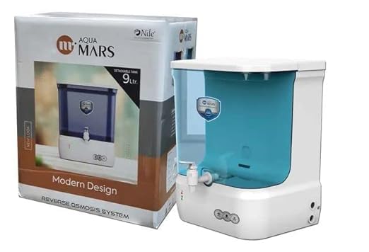 Aqua Mars Stage Purification 9 Liter Ro + B12 + Uf + Active Copper + Tds Control Water Purifier with Intelligent Disinfection Uv Led In Tank Filter for Home office (Black)