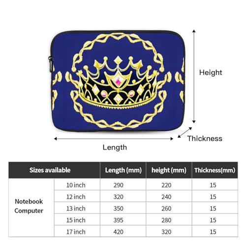 Fantasy Tiara Laptop Sleeve Case 12 Inch Suitable for Notebook Computer Tablet Traveling Carrying Simple Case4