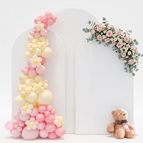3 sztuki pokrowców na łuk weselny, łuk balonowy, biały łuk na wesele, ceremonie, urodziny, imprezę, baby shower, bankiet, dekoracja