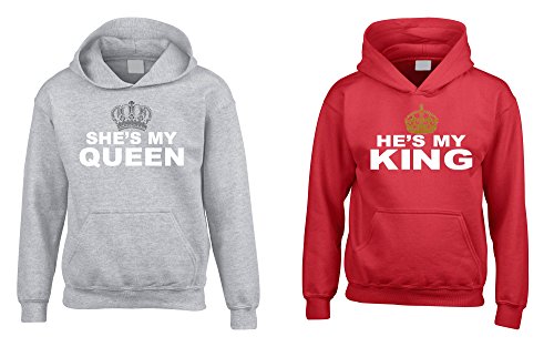 Sweat Couple King Queen Duo de Sweatshirts à Capuche