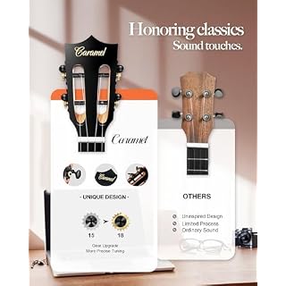 Caramel CAM48 Red African Mahogany 23″ Concert Ukulele for Beginner | Handmade Ukelele Starter Kit - Les Beatles, Paul McCartney, John Lennon, RIngo Starr, George Harrison Caramel CAM48 Red African Mahogany 23" Concert Ukulele for Beginner | Handmade Ukelele Starter Kit – Image 4