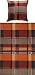 Produktbild Erwin Müller warme Bettwäsche, Bettgarnitur Flanell Karo rot-braun Größe 135x220 cm (80x80 cm) - pflegeleicht, bügelleicht, 100% Baumwolle, mit Reißverschluss (weitere Größen)