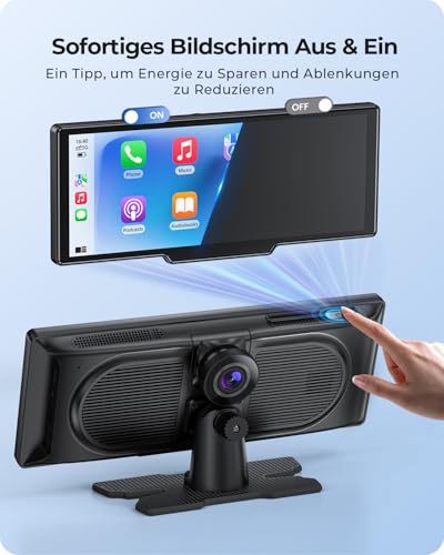 Krunia Krunia 9,26" Drahtloses Tragbarer Car Play Display mit 4K-Front- & HD-Rückfahr-Dual-Dashcam für Apple CarPlay & Android Auto mit OTA-Updates, Mirror Link, Bluetooth 5.0, Sprachsteuerung, GPS, FM - Produktansicht 9 | Apple-CarPlay