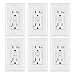 [6 Pack] BESTTEN 15A WR GFCI Outlet, Slim Outdoor Weather Resistant GFI, Tamper Resistant Receptacle with LED Indicator & Decor Wall Plate, TR Ground Fault Circuit Interrupter, UL Listed, White, USG5