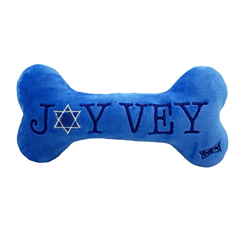 Huxley & Kent for Dogs | Joy Vey Bone | Hanukkah Dog Toy with Squeaker | Funny Dog Toy Gift | Fun, Durable, and Safe | H&K Squeaky Dog