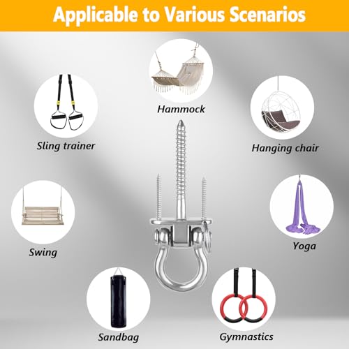Awroutdoor Deckenhaken Schaukel, Schaukelhaken, aufhängung Haken mit Schraube für Beton Holz