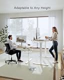 JUMMICO 160x70cm Electric Standing Desk with USB Charging Height Adjustable Desk with Sedentary Reminder Stand Up Desk with Splice Board for Home Office,Beige - 6